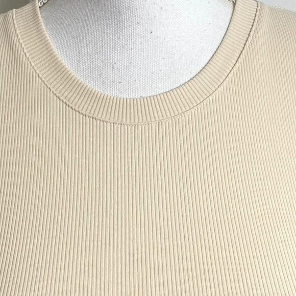 Nuuds Crop Ribbed Ivory Short Sleeve Baby T-Shirt Cotton Size Medium - Picture 6 of 9